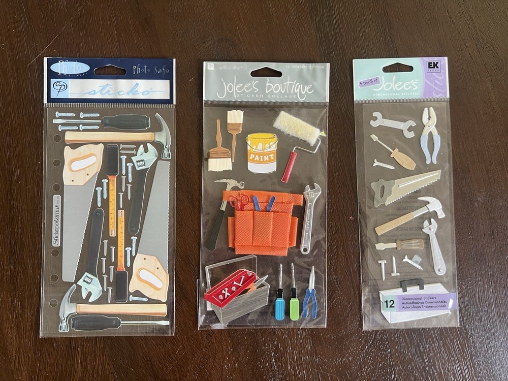 Jolee’s And Stickopotamus Stickers Lot of 3 Tools Construction Painting New