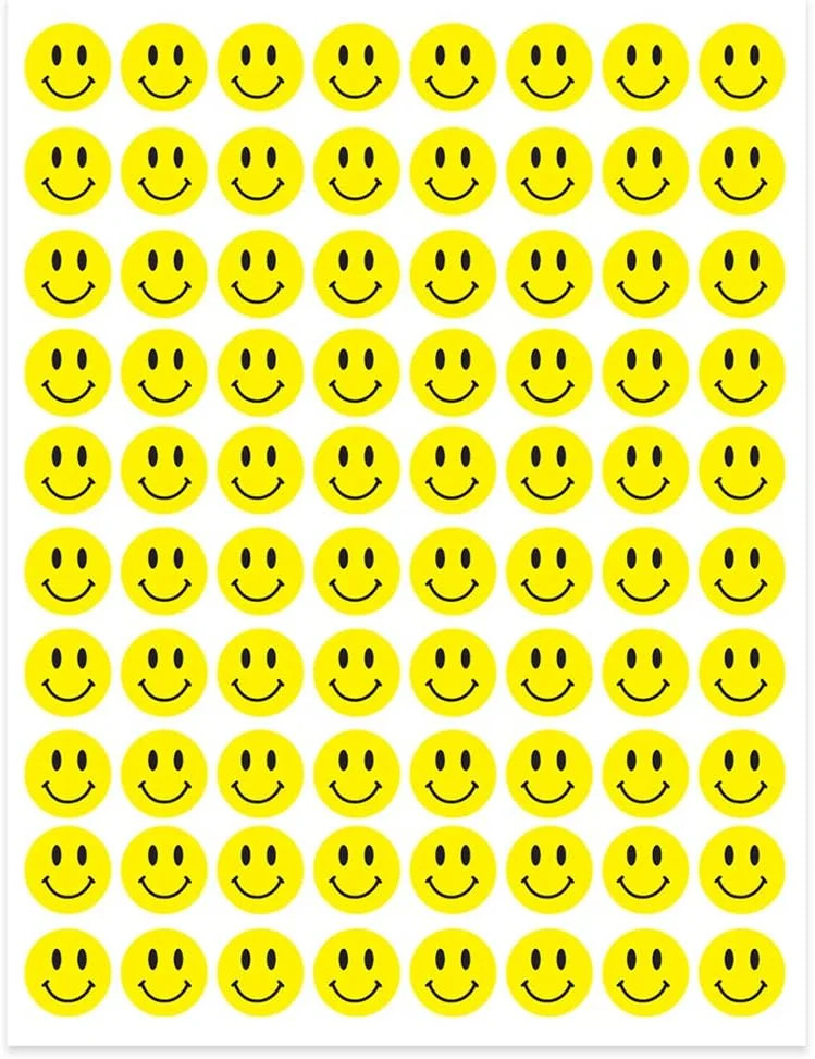 Hygloss Products Happy Smiley Face Yellow Dot Stickers – 240 Labels – 1/2 Inch,