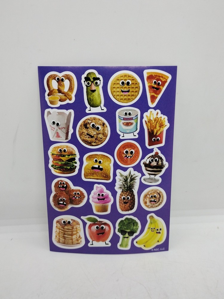 Themed Stickers Funny Foods Emoji Single Sheet