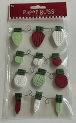 Paper Bliss HOLIDAY BULBS Dimensional Sticker Pack Scrapbooking CHRISTMAS LIGHTS