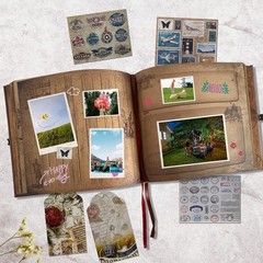 DIY Handmade Scrapbook – 148 Pages Retro Embossed Cover Travel Diary & Memory Al