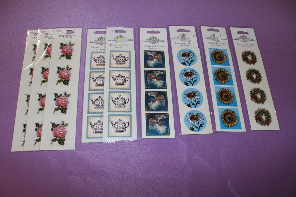 PSX Lot of 9 Sealed Packages of Mixed Envelope Seal Stickers!