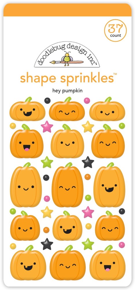 Stickers Doodlebug Sprinkles Puffy Hey Pumpkin Faces Stars dots Smiles