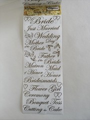 Bride Sticker ROLL NRN Designs Scrapbook Stickers Wedding Titles Gold
