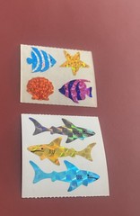 Set Of 2 – Prism Fish/Sharks Sticker Mods – 2×1.76 – 2×2 Inches