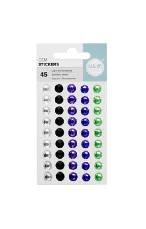 Crafts We R Memory Keepers Bling Rhinestones Dark Clear Blue Lime Green Black