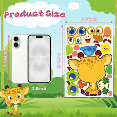 Animal Stickers for Kids – 48 Pcs Safari Birthday Decorations Wild Zoo Jungle St
