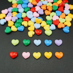 FAZHBARY 120 PCS Colorful Heart Resin 0.53 x 0.47 x 0.23 inches, Multi Color
