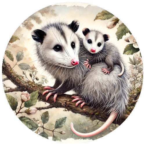 Opossum Handmade Stickers Scrapbook Journal Planner Envelope Label Party Favor