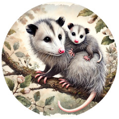 Opossum Handmade Stickers Scrapbook Journal Planner Envelope Label Party Favor