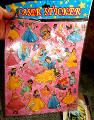 DISNEY PRINCESS Laser Stickers CINDERELLA Snow White ARIEL Jasmine AURORA Belle