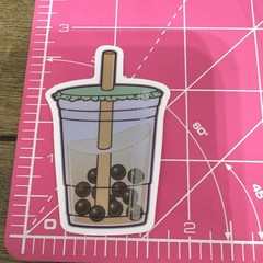 Bubble Tea Boba & Milk Tea Drink Stickers, Multicolor Food & Drink (4 pcs)