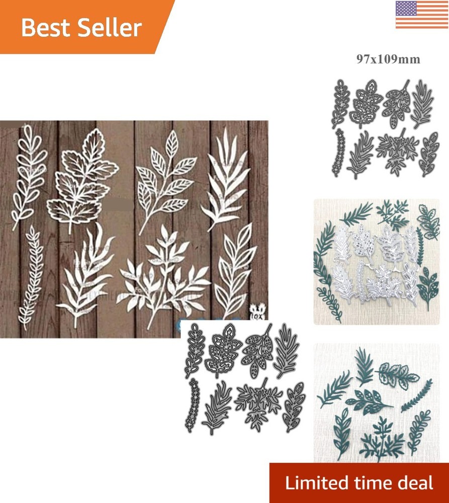 Versatile Leaf Cutting Dies Set – 8 Pcs for Elegant Card Making & Scrapbooking