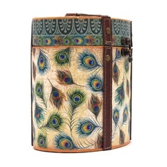 Punch Studio Small Tall Oval Box (L) – Peacock Feathers