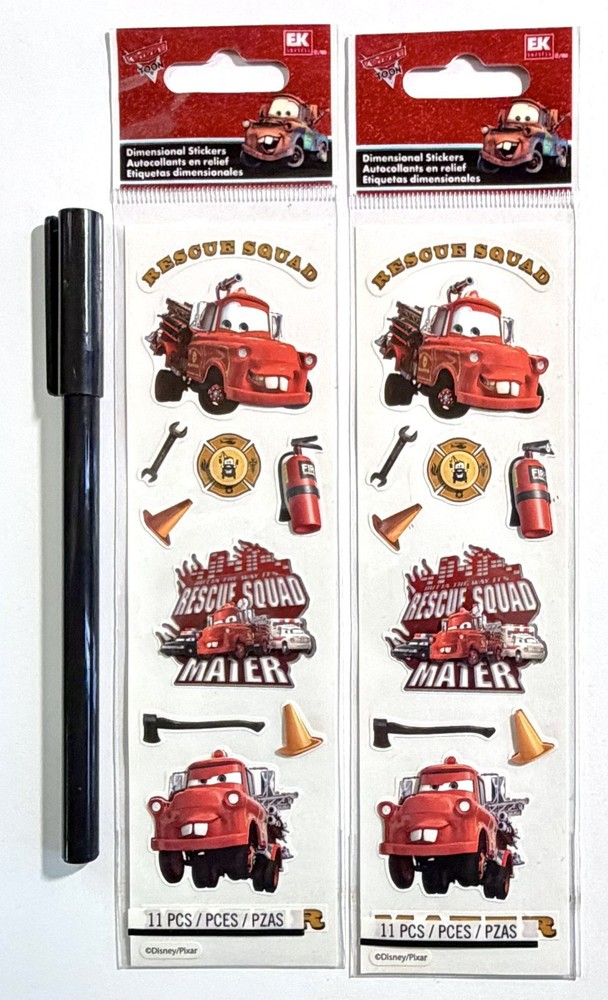 Disney Cars Rescue Squad Stickers Scrapbooking Card Journal Planner – 2 pkgs