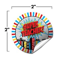 Super Teacher Super Hero Themed Teacher Appreciation Thank You Sticker Labels…