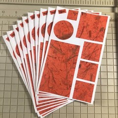 10 Mrs Grossmans Papier Blocks Orange Stickers Bright Homemade Paper Rustic