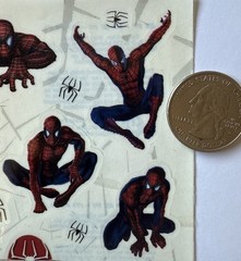 SPIDER-MAN Mylar Stickers(22pc) Marvel•Vintage 2002•Cartoon •Movie•Card Making•