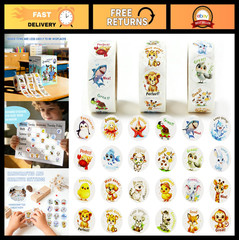 Colorful Animal Reward Stickers – 1500 PCS, Fun Classroom & Party Essentials, 1