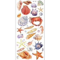 Violette Stickers – 2 Beach Seashells & Crabs Watercolor Sticker Sheets – Crafts