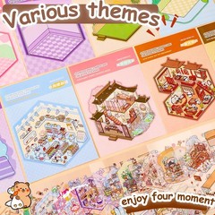 3D House Stickers Kit Reusable Craft Scene Therapy Kids Adults Non-Toxic