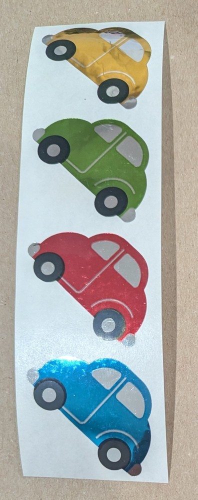 Vintage HAMBLY STUDIOS Car Chrome Mylar Stickers Set of 4