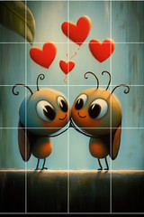 4×6″ Bugs In Love Junk Journal Art Card Topper Scrapbook Supplies Set of 3