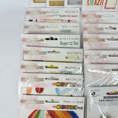 Glitz Scrapbook Stickers Embellishments Amy Tangerine Studio Calico LOT of 23 A