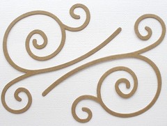 (3) FLOURiSH SWiRLY – Decorative Accent Swirl Bare Chipboard Die Cuts – 5 1/8″