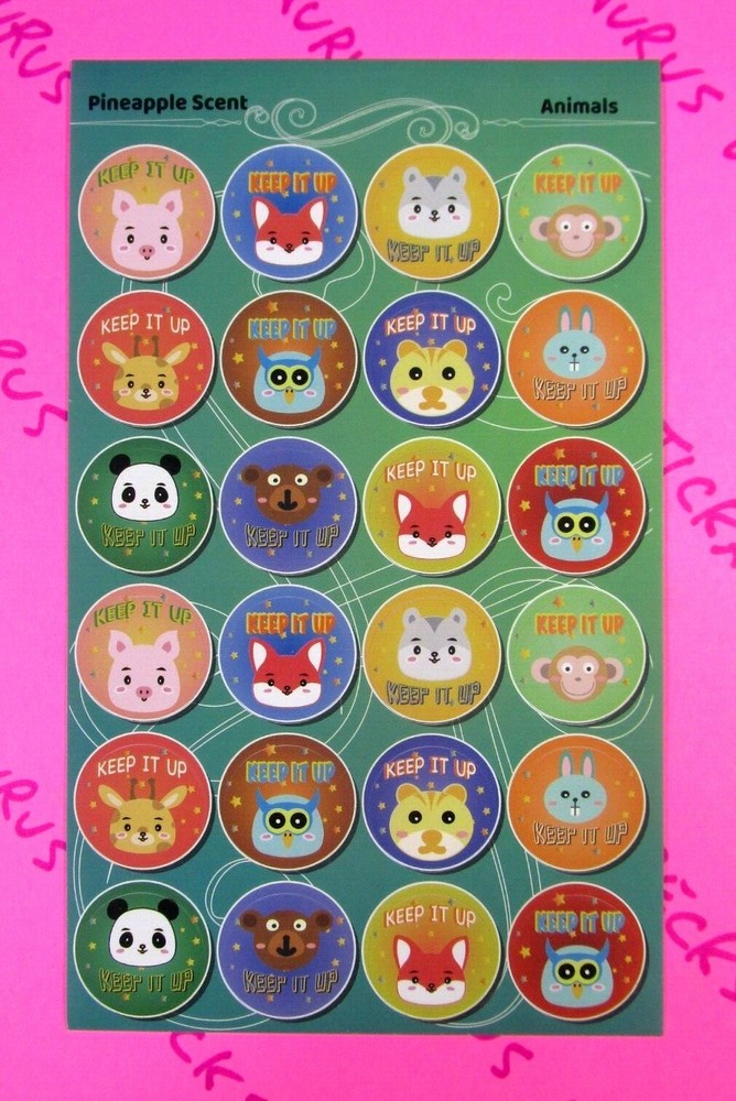 Horiechaly Pineapple Scented Scratch & Sniff Animals Stickers