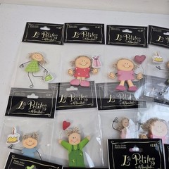 Lot of 22 The Paper Studio La Petites Wooden Sticker Embellishments New NIP