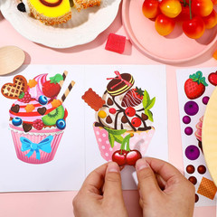 48 Sheets Scented Cupcake Stickers Scratch and Sniff for DIY Baking Favors