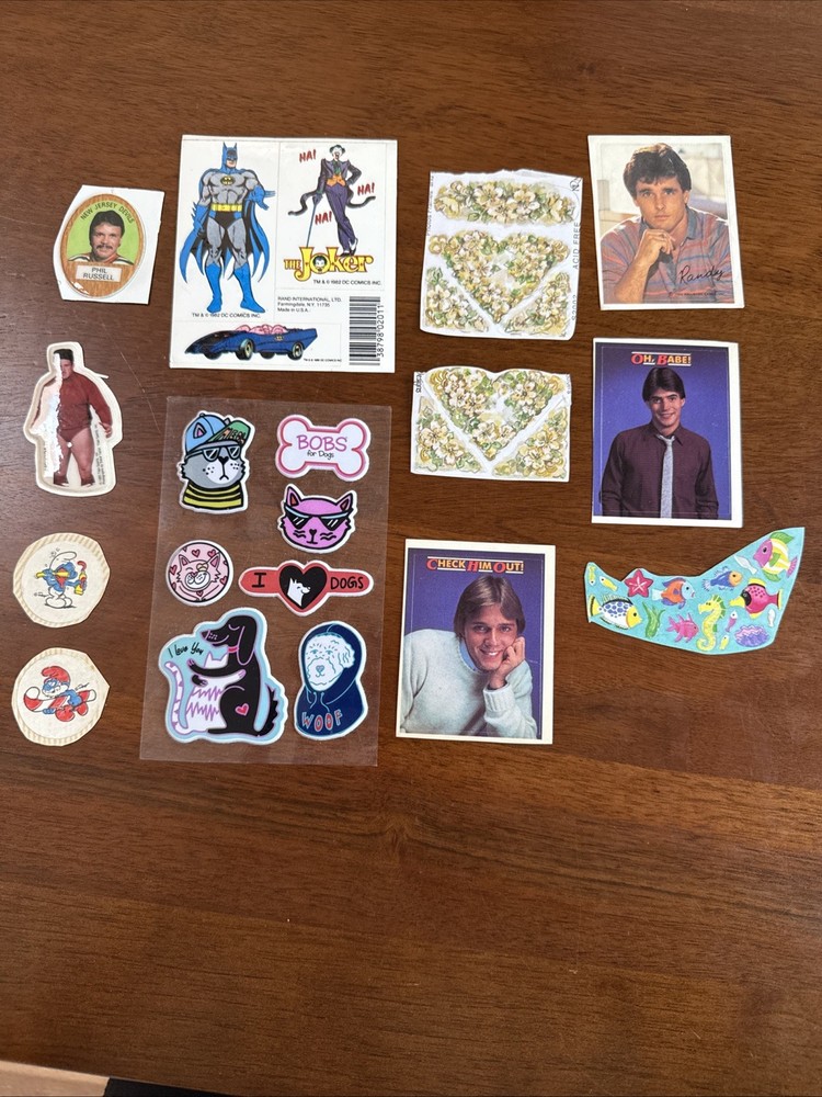 Vintage 80s Lot STICKERS 1984 Hallmark 1982 Batman Joker Nrn Sniff Puffy