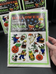 Vintage Halloween Three Dimensional Stickers 3 Pack New Sealed Taiwan