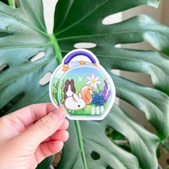 First Meadow Kit Sticker – Rabbits & Bunnies – Transparent Waterproof Vinyl