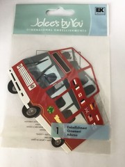 London Jolees Boutique scrapbook stickers travel double decker red TOUR BUS RARE