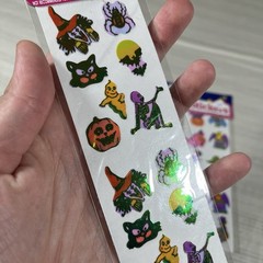 Vintage Stickers 90’s Halloween Pearl Iridescent Stickers New Lot of 4 Taiwan