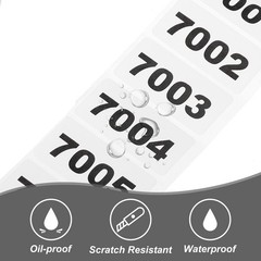 1 Roll Inventory Number Sticker 1.6×0.8″ 7001-8000 Consecutive Number Sticker