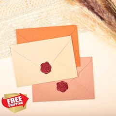 WSICSE 60pc Red Wax Seal Stickers Rose