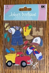 RARE JOLEES TODDLER BOY TOYS Sand Castle Bucket Truck Beach 3D Scrapbook Sticker