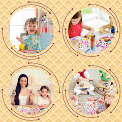 48 Sheets Scented Cupcake Stickers Scratch and Sniff for DIY Baking Favors