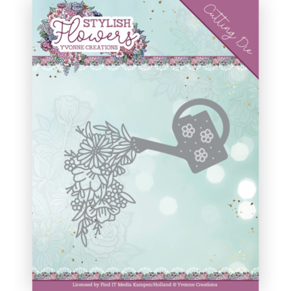 FIND IT MEDIA – METAL CUTTING DIE – STYLISH FLOWERS – WATERING CAN