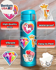 100Pcs Valentines Stickers for Kids, Bulk Heart Stickers for Valentines Day Gift