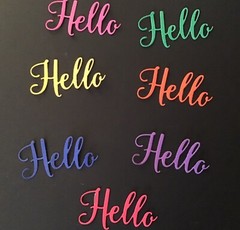 «Hello» word die cut embellishments Choose Color 8 pcs 1-1/4”x2-1/4”