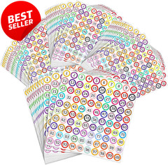 Vinyl Number Stickers 1-100 1″ Round Rainbow 50 Sheets Label Pack – US