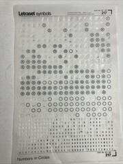 Letraset Numbers In Circles – 8 Used Sheets – Positive 4355, 217 & Negative 4252