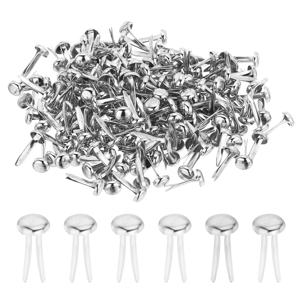1000 PCS Paper Brass Fasteners Split Pins, Silver Tone, 4.5 x 8 mm