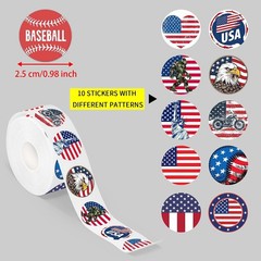 American Flag 4th of July Dot Stickers Roll500 x 2 pcs,1 in | Patriotic Flag…