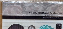 Crate Paper Prudence Collection 38 Epoxy Buttons & Shapes Stickers, BRAND NEW
