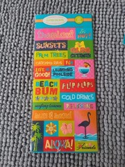 Tropical Beach Vacation Coordinating Scrapbook Stickers